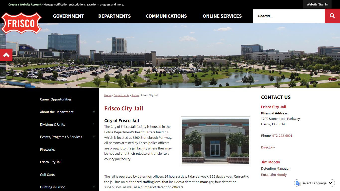 Frisco City Jail | Frisco, TX - Official Website