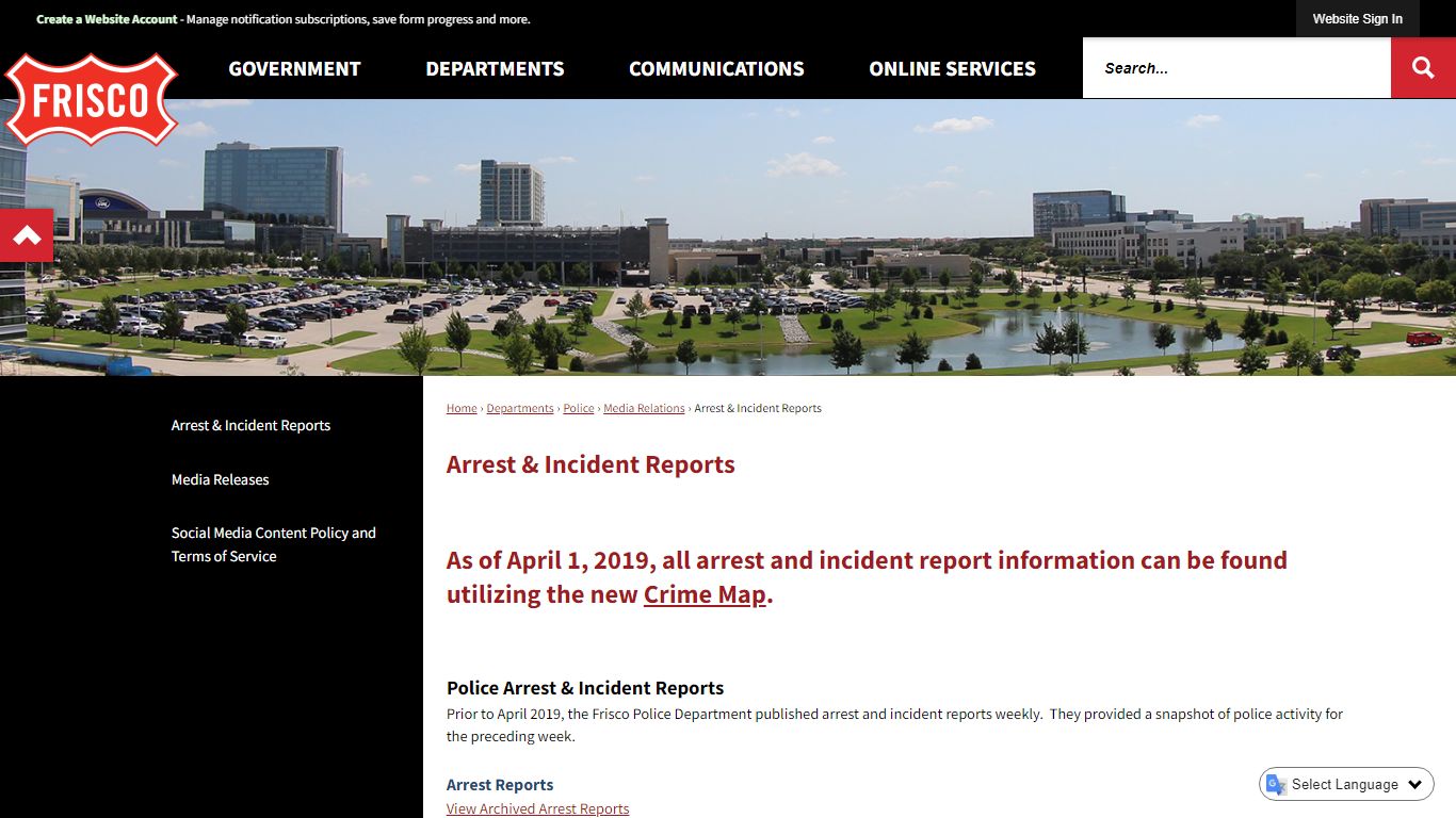 Arrest & Incident Reports | Frisco, TX - Official Website